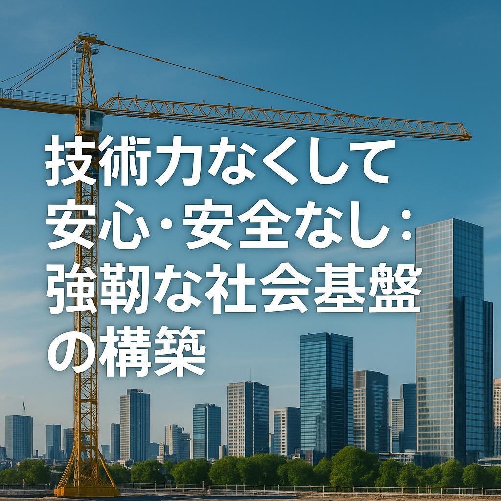 技術力なくして安心・安全なし：強靭な社会基盤の構築